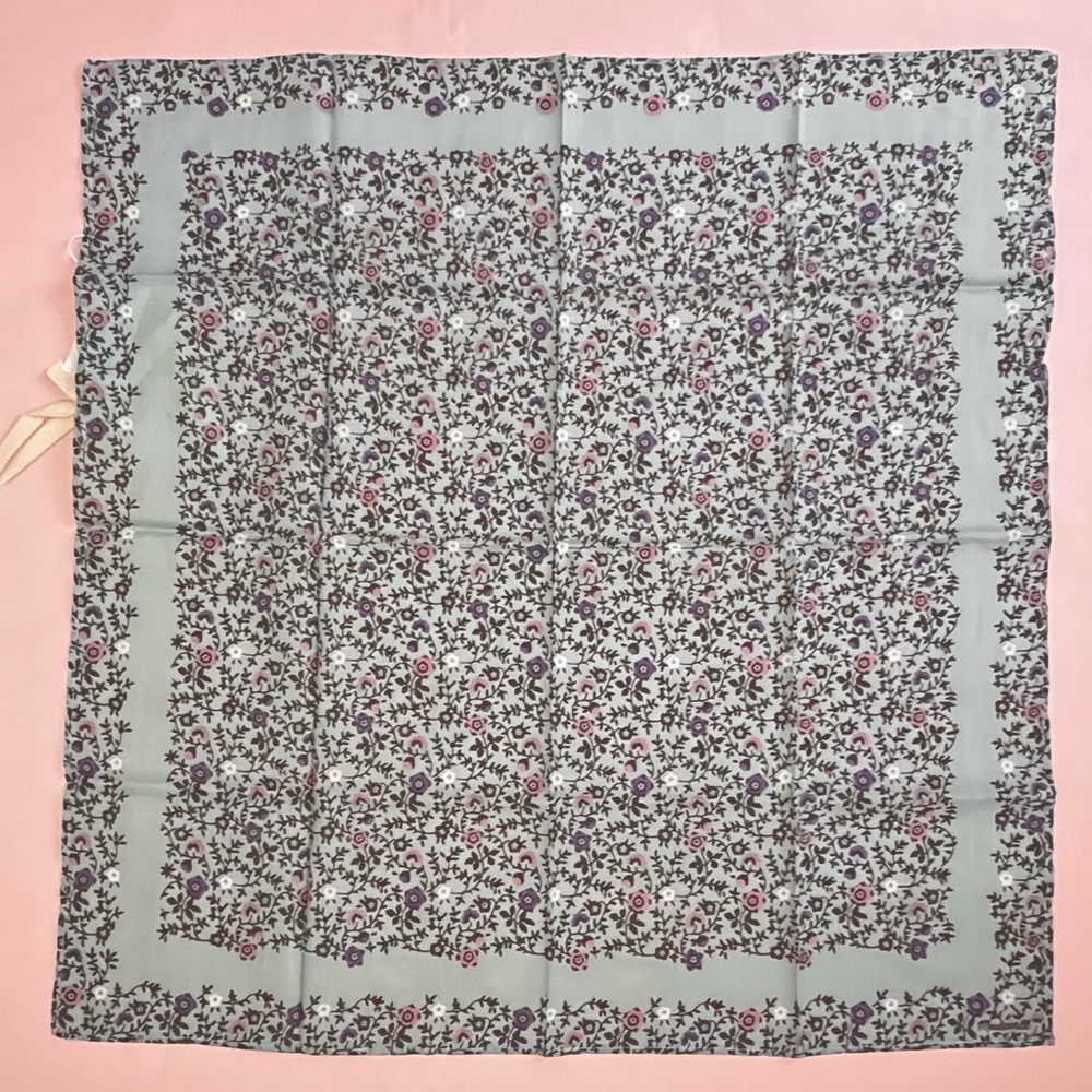 $25 or FREE Gentle Teal Madewell Organic Cotton Scarf Kerchief Floral Bandana - Picture 7 of 10